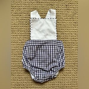 TBBC Sayre Sunsuit bubble navy gingham